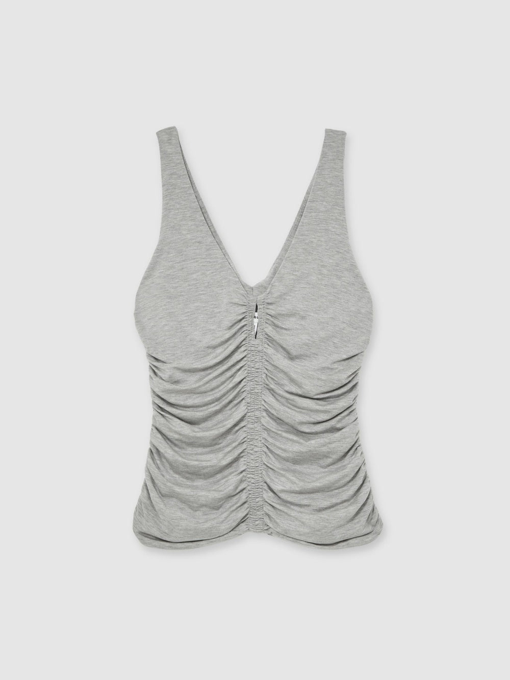Women Stretch Lyocell Jersey Ruched Vest in Silver Grey