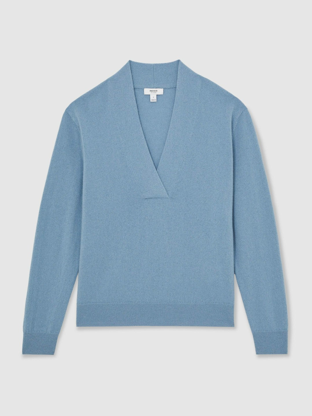 Women Cashmere V-Neck Jumper in Blue