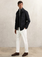 Men Removable-Gilet Safari Jacket in Navy