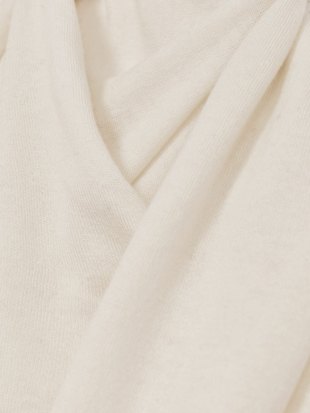 Women Wool Scarf-Tie Draped Jumper in Cream