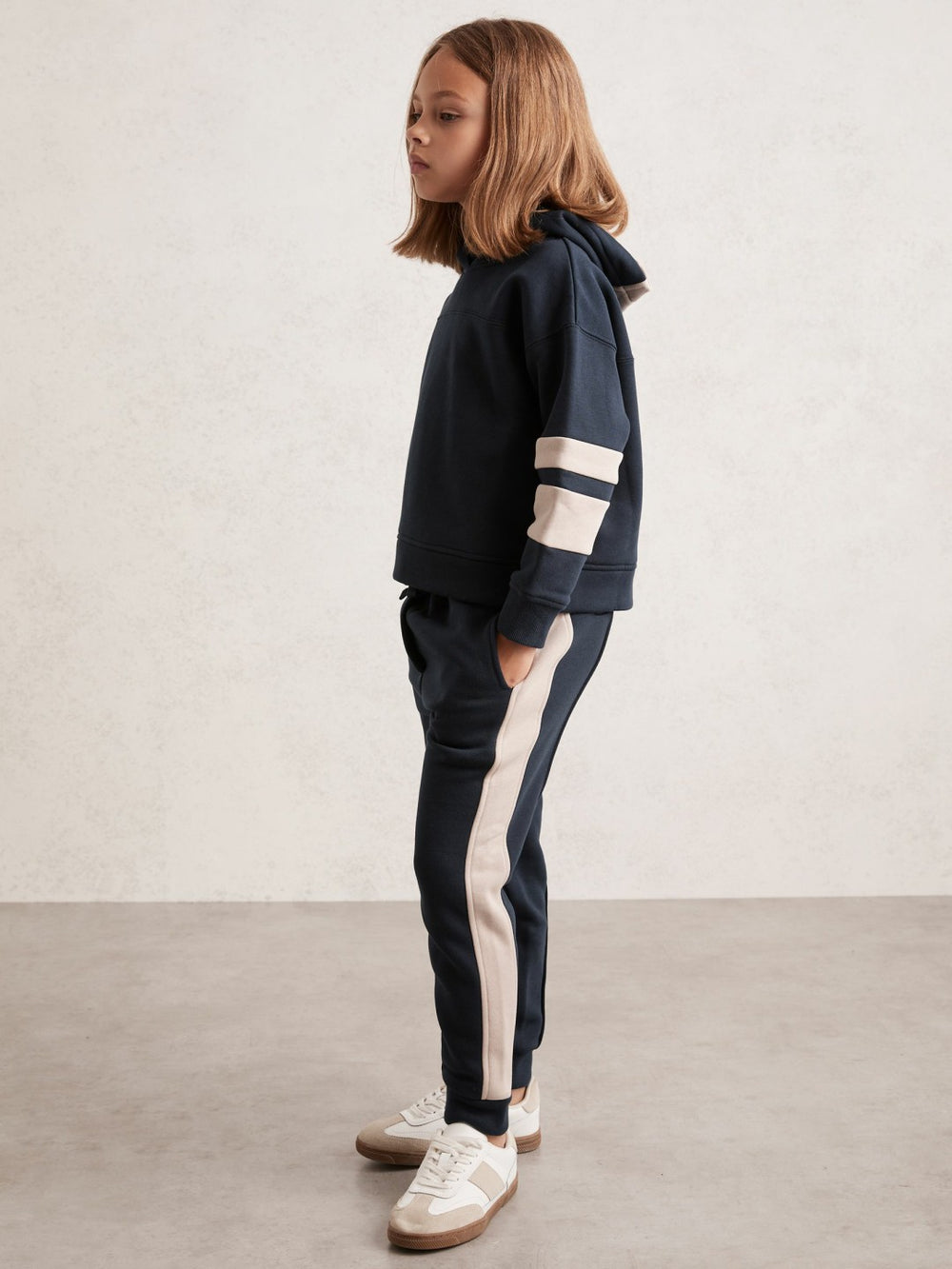 Children & Baby Cotton-Blend Joggers and Hoodie Set in Navy