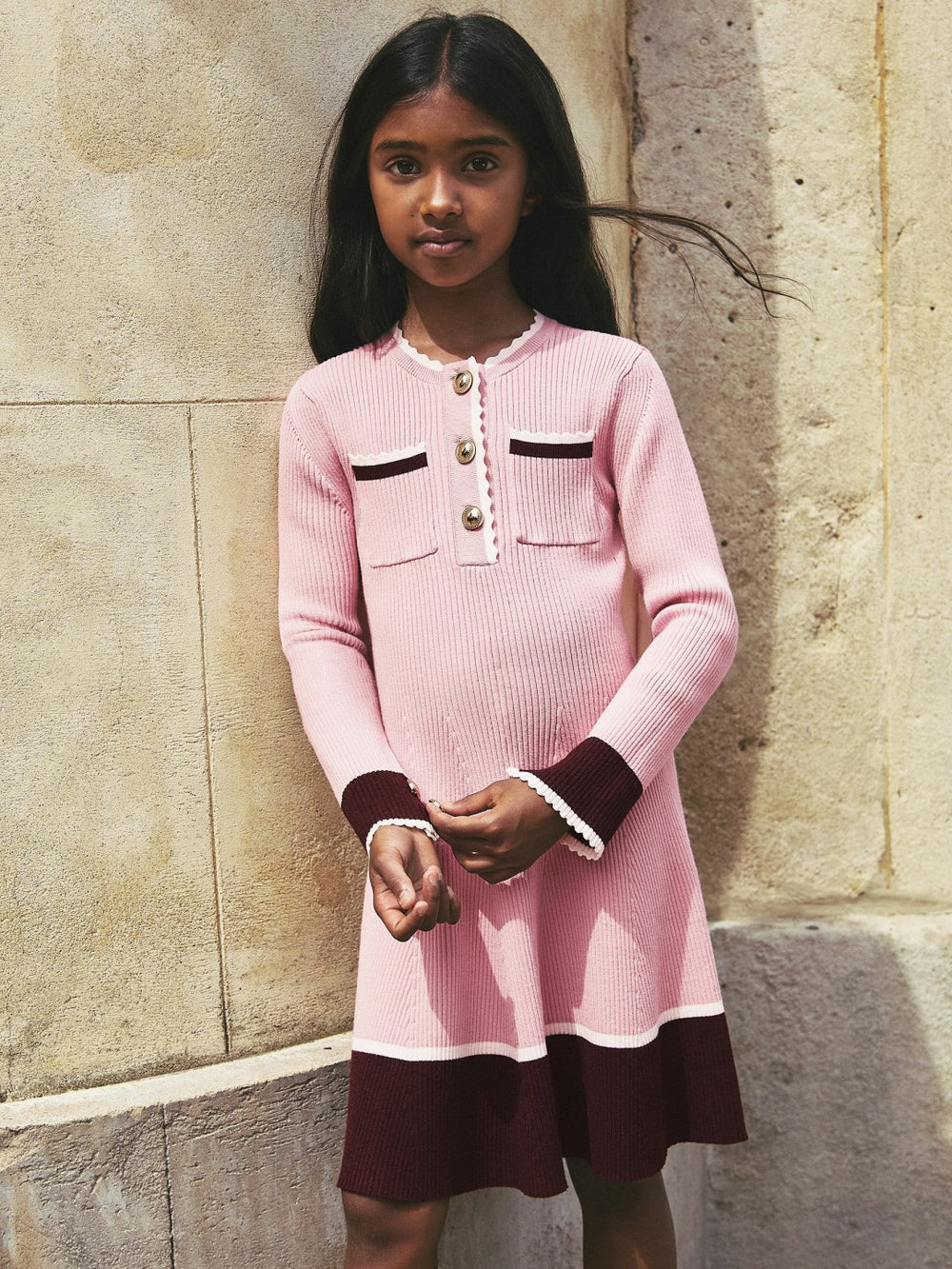 Children & Baby 3-9 yrs Scallop-Trim Rib-Knit Dress in Pink