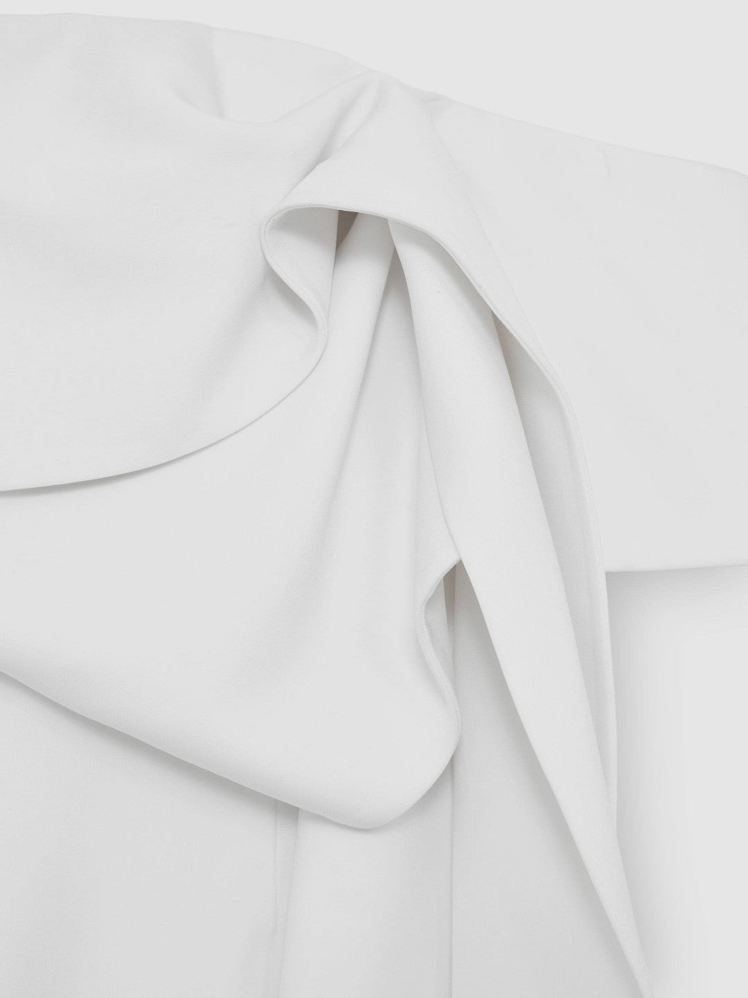 Women Sculptural Off-Shoulder Mini Dress in Ivory