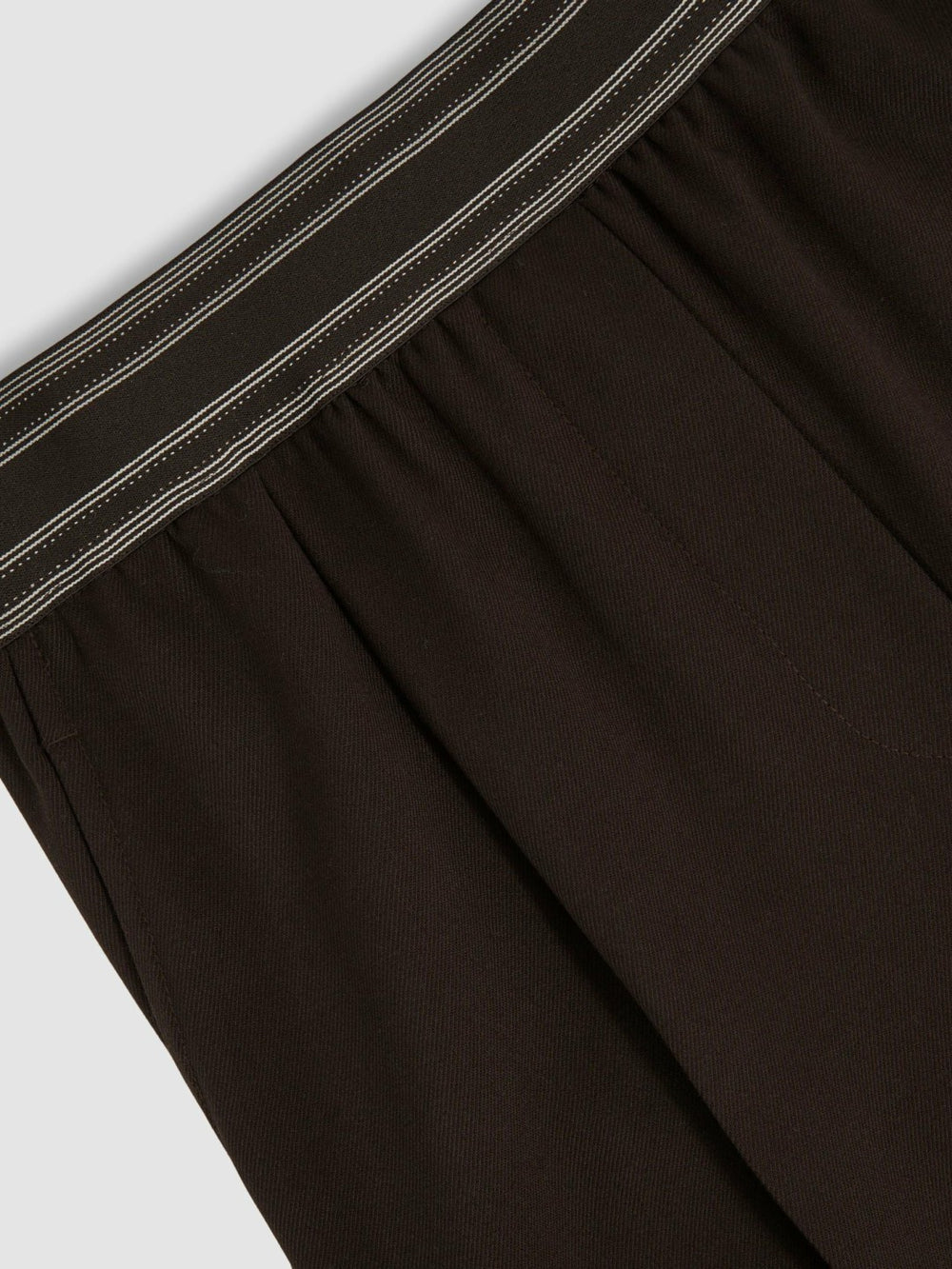 Women Wide-Leg Contrast-Waistband Trousers in Chocolate Brown