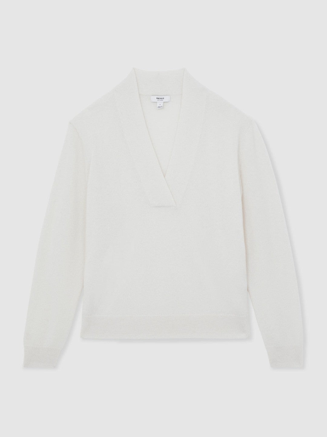 Women Cashmere V-Neck Jumper in Cream