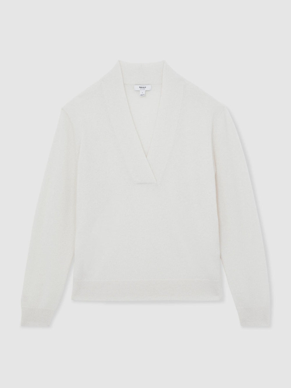 Women Cashmere V-Neck Jumper in Cream