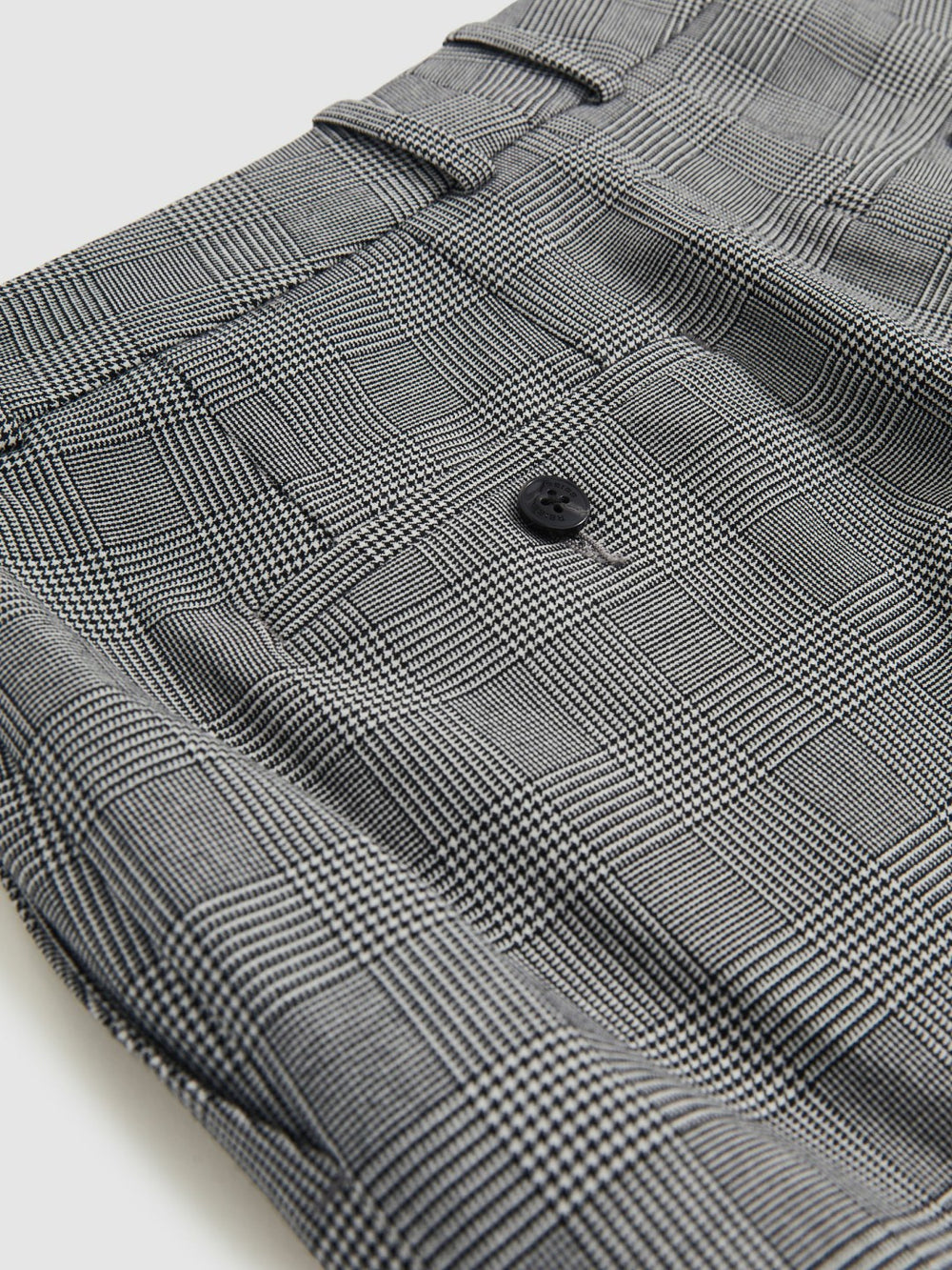Women Check Slim-Fit Suit Trousers in Grey