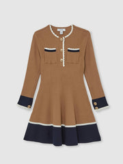 Children & Baby 13-14 yrs Scallop-Trim Rib-Knit Dress in Camel