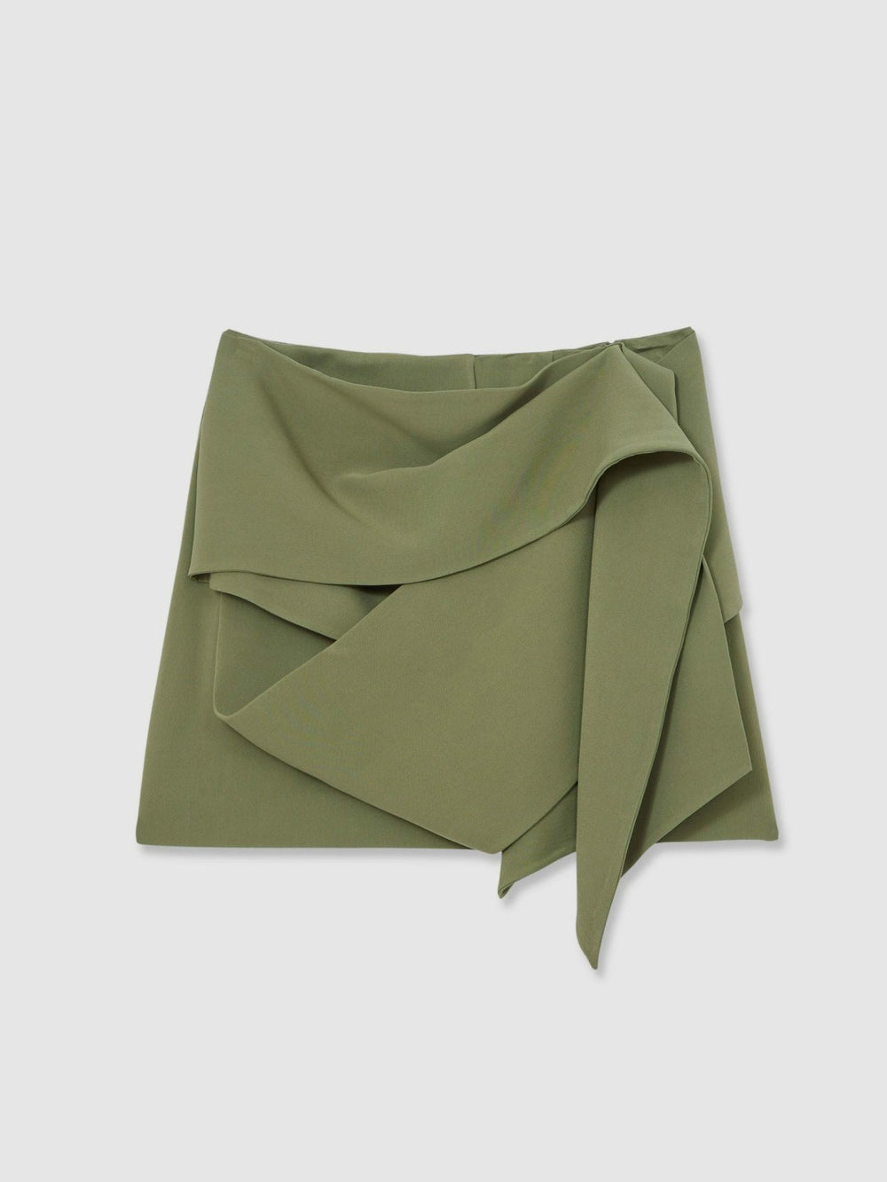 Women Sculptural Mini Skirt in Green
