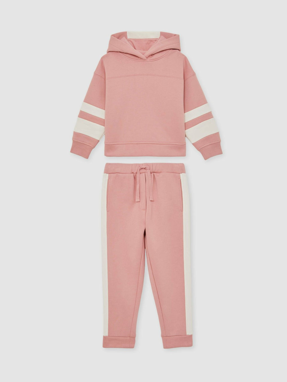 Children & Baby Cotton-Blend Joggers and Hoodie Set in Rose