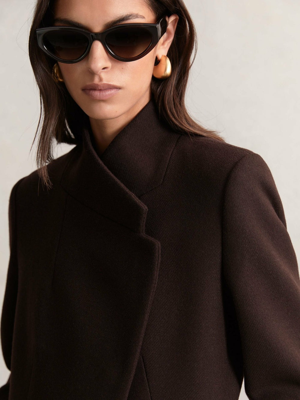 Women Coat in Chocolate Brown
