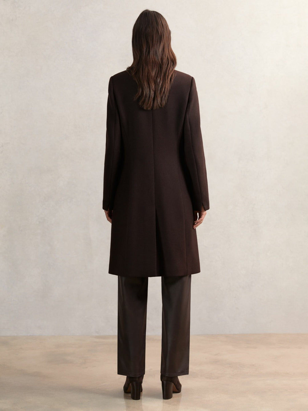 Women Coat in Chocolate Brown