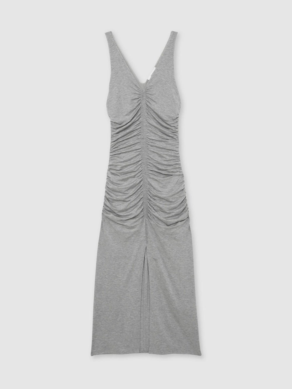 Women Stretch-Modal Ruched Jersey Dress in Grey