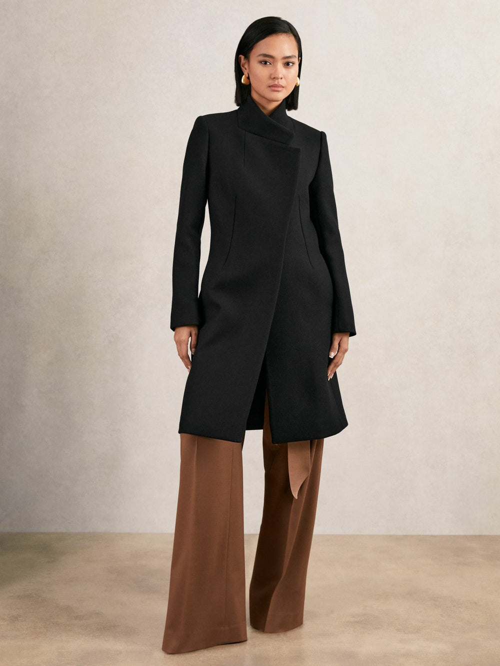 Women Petite Coat in Black