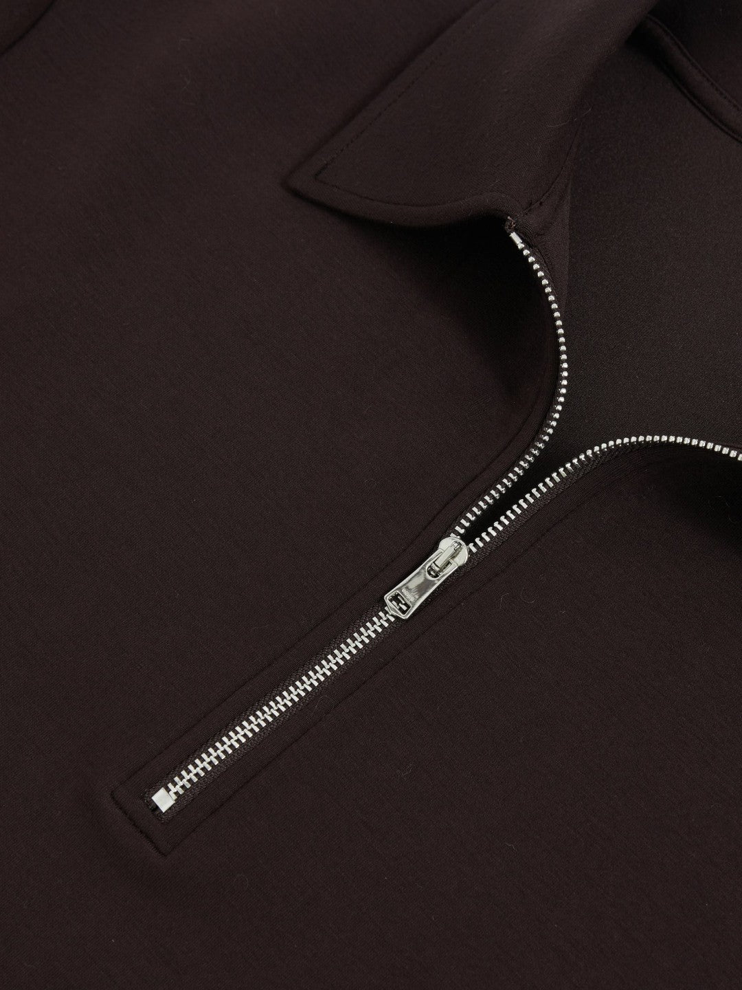 Women Short-Sleeve Half-Zip Sweatshirt in Plum Purple