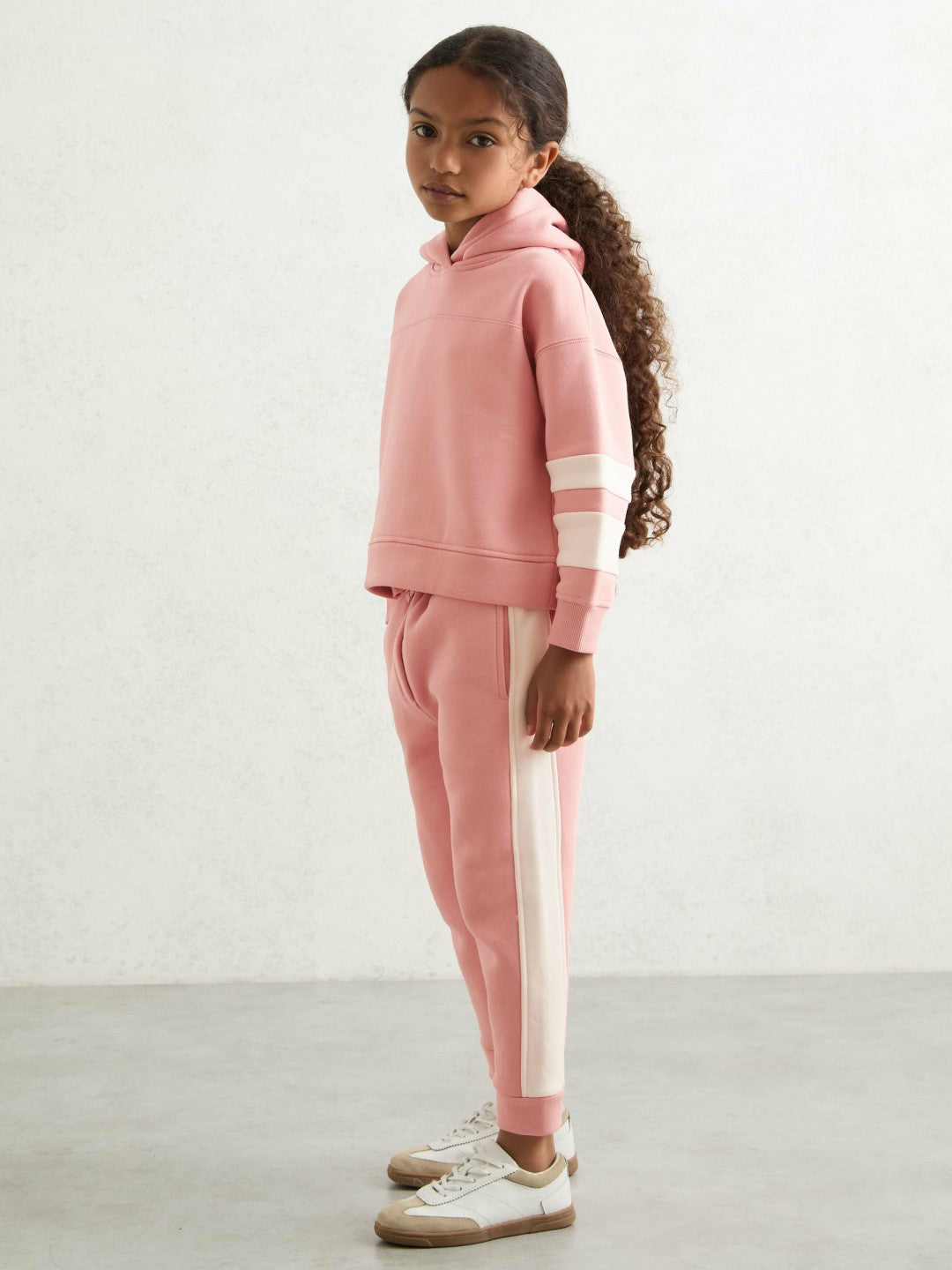 Children & Baby Cotton-Blend Joggers and Hoodie Set in Rose