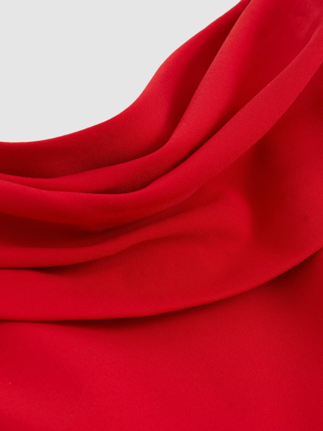 Women Structured Strapless Wide-Leg Jumpsuit in Red