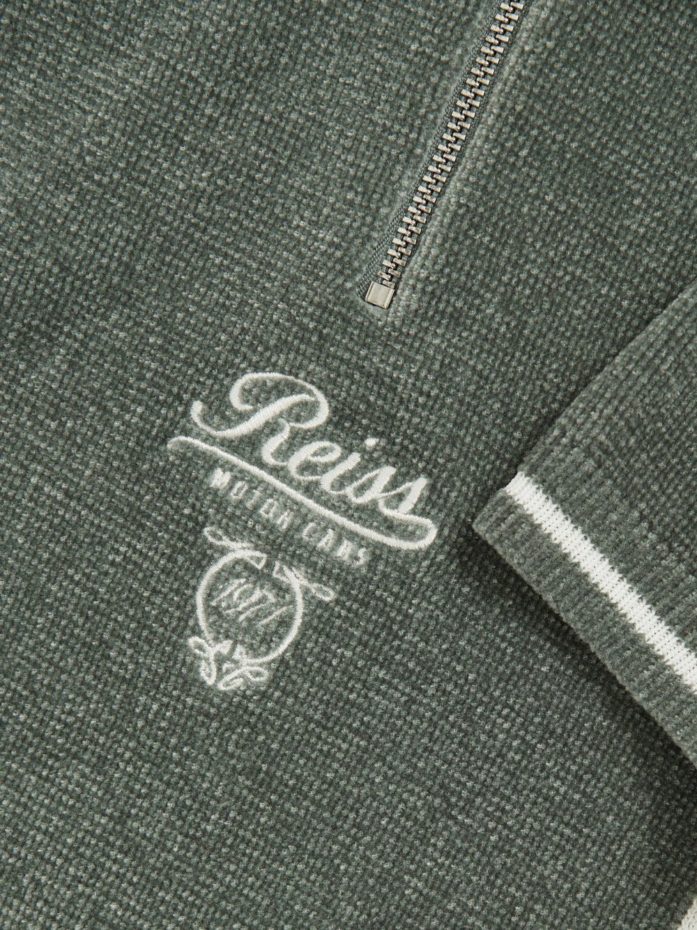 Children & Baby 3-9 yrs Chenille Tipped Motor Cars Polo Shirt in Dark Sage Green/White