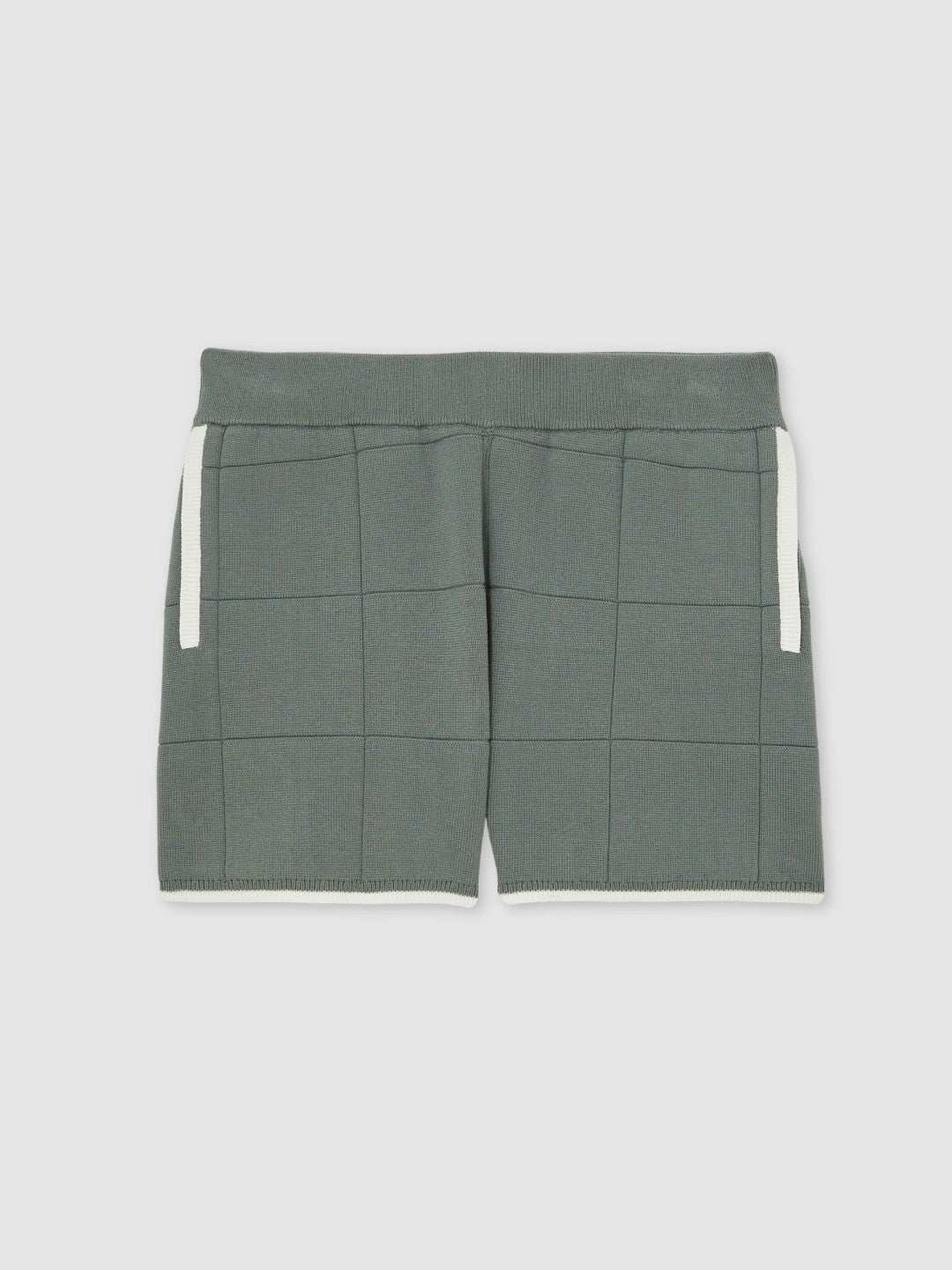 Children & Baby 3-9 yrs Tipped Knit Stitch-Detail Shorts in Dark Sage Green