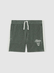 Children & Baby 9-13 yrs Chenille Tipped Motor Cars Shorts in Dark Sage Green/White
