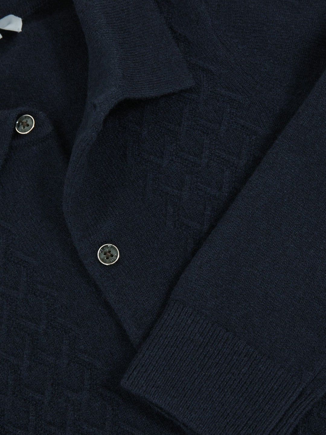 Children & Baby 9-13 yrs Wool V-Stitch Button-Through Cardigan in Navy Blue