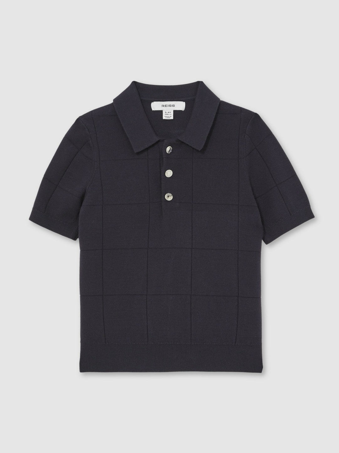 Children & Baby 13-14 yrs Stitch-Detail Press-Stud Polo Shirt in Navy Blue