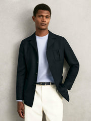 Men Reversible Leather Belt in Dark Stone/Navy