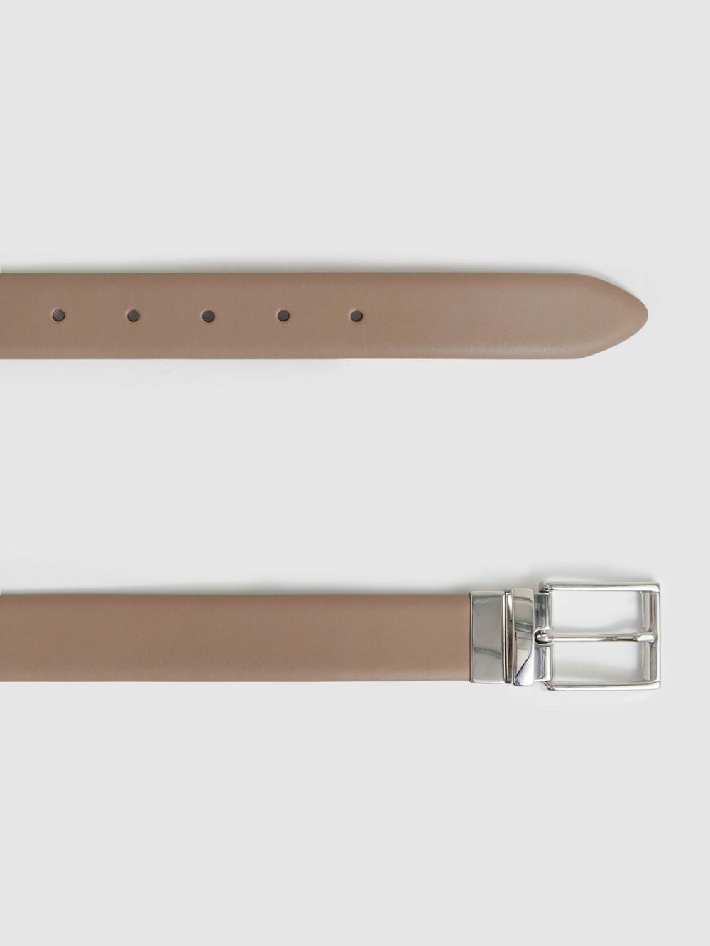 Men Reversible Leather Belt in Dark Stone/Navy