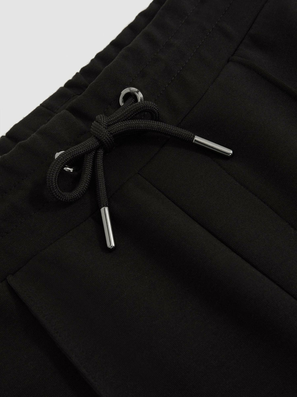 Men Interlock Drawstring Joggers in Black