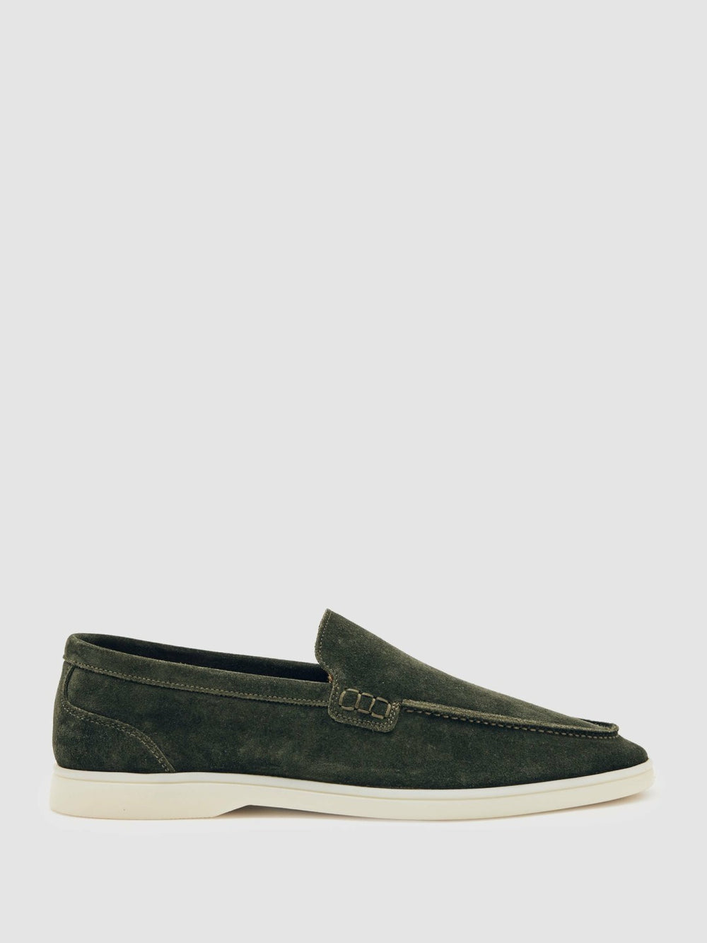 Men Suede Slip-On Loafers in Forest Green