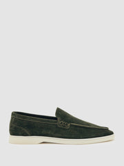 Men Suede Slip-On Loafers in Forest Green