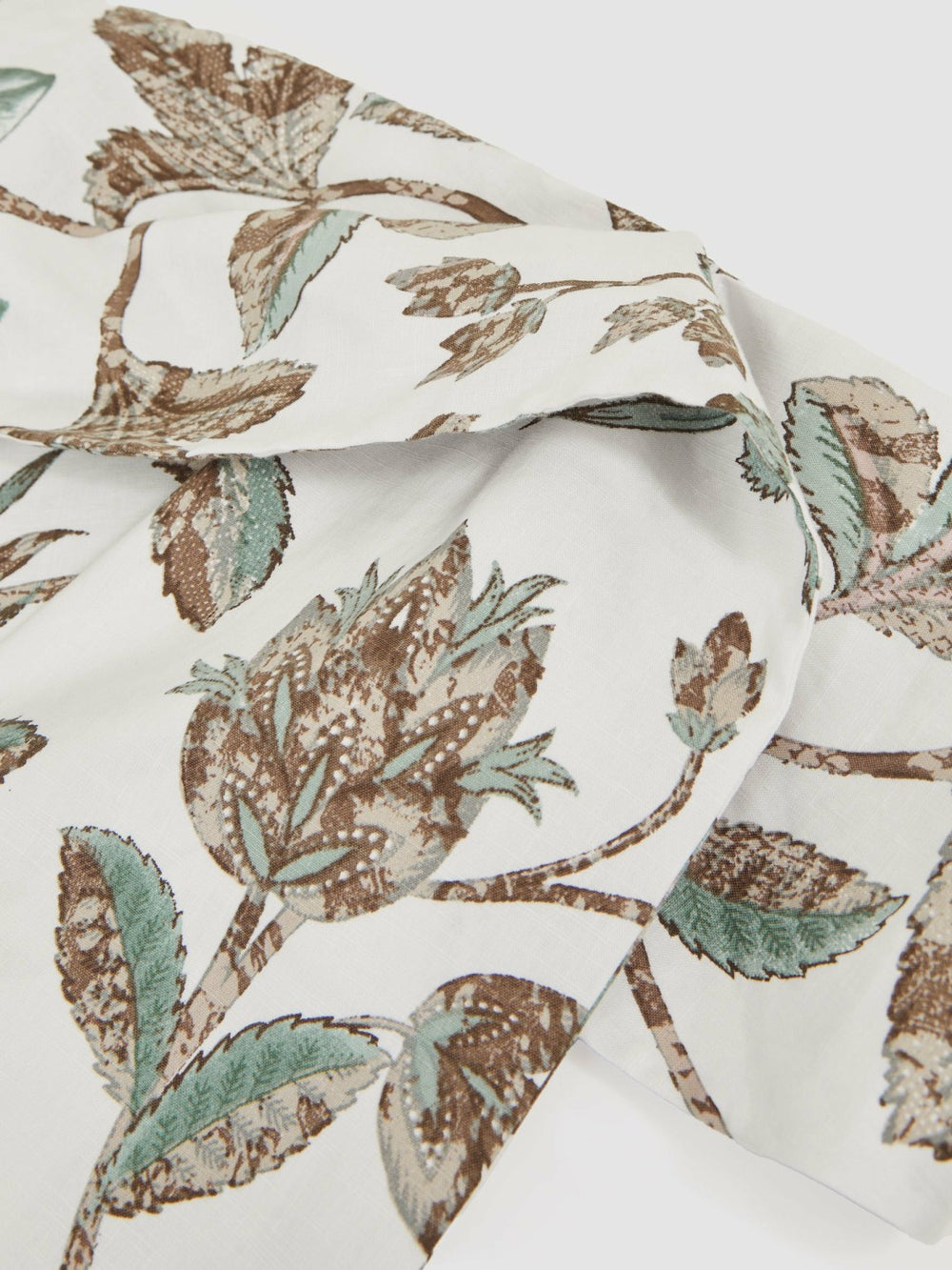 Women Sculpted Off-Shoulder Floral Mini Dress Linen-Cotton in Ivory