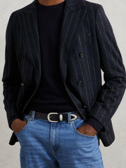 Men Leather Western Belt in Black