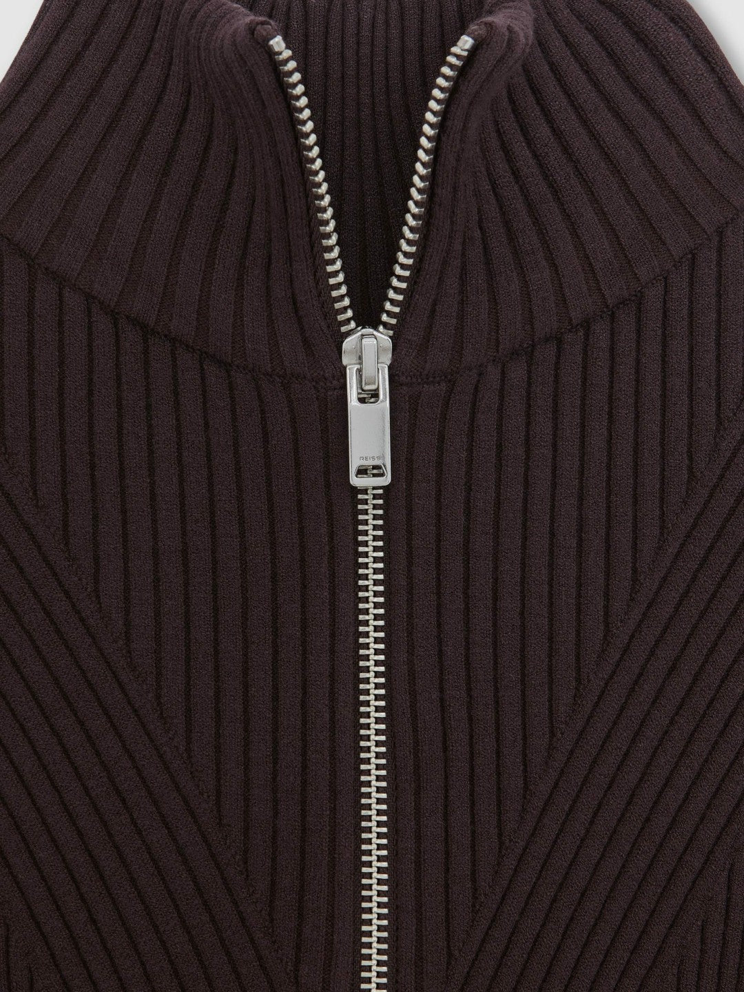 Women Rib-Knit Belted Half-Zip Flippy Dress in Plum Purple