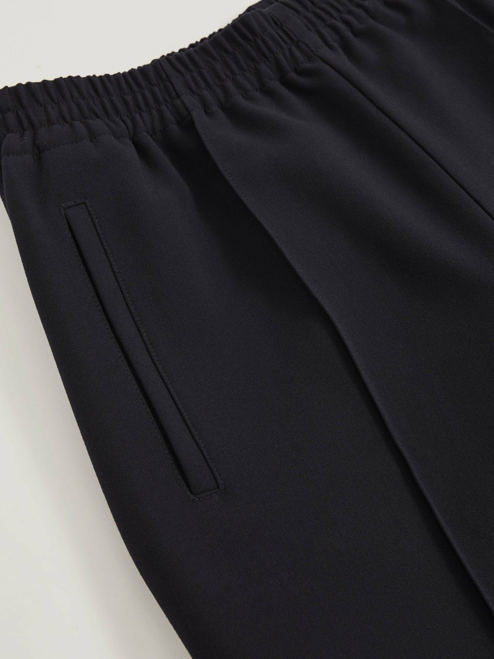 Women Wide Leg Elasticated Waist Trousers in Navy
