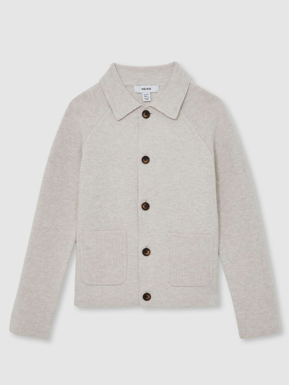 Children & Baby 3-9 yrs Button-Through Knitted Cardigan in Oatmeal Melange
