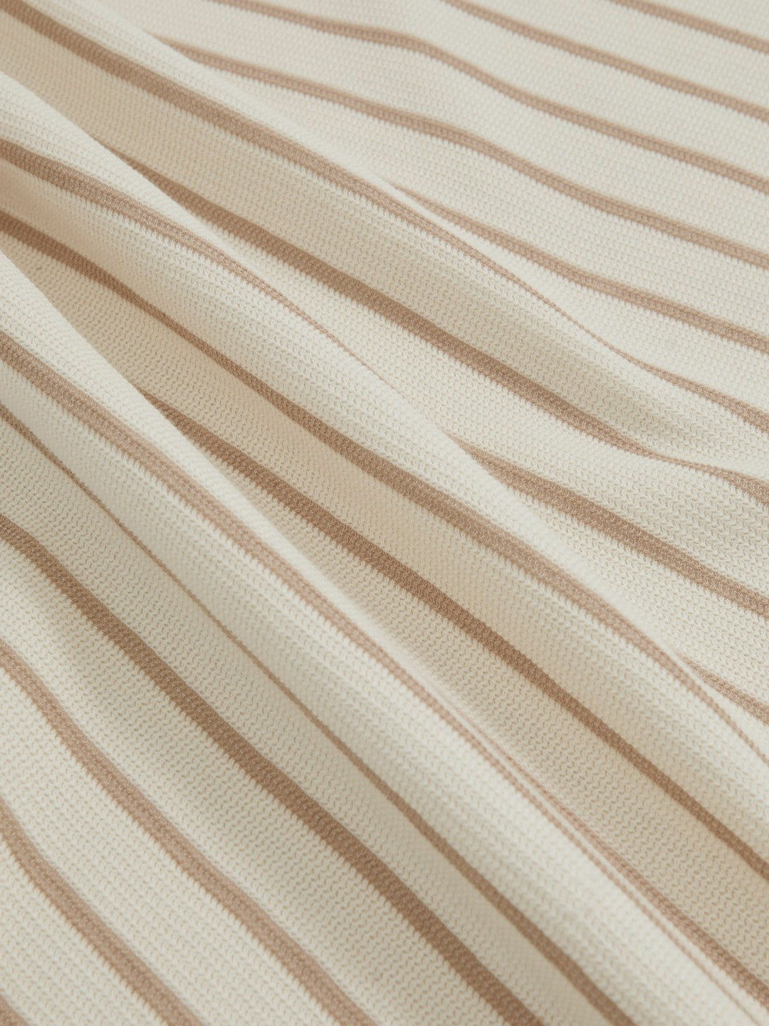 Men Cotton Textured Stripe T-Shirt in Oatmeal/White