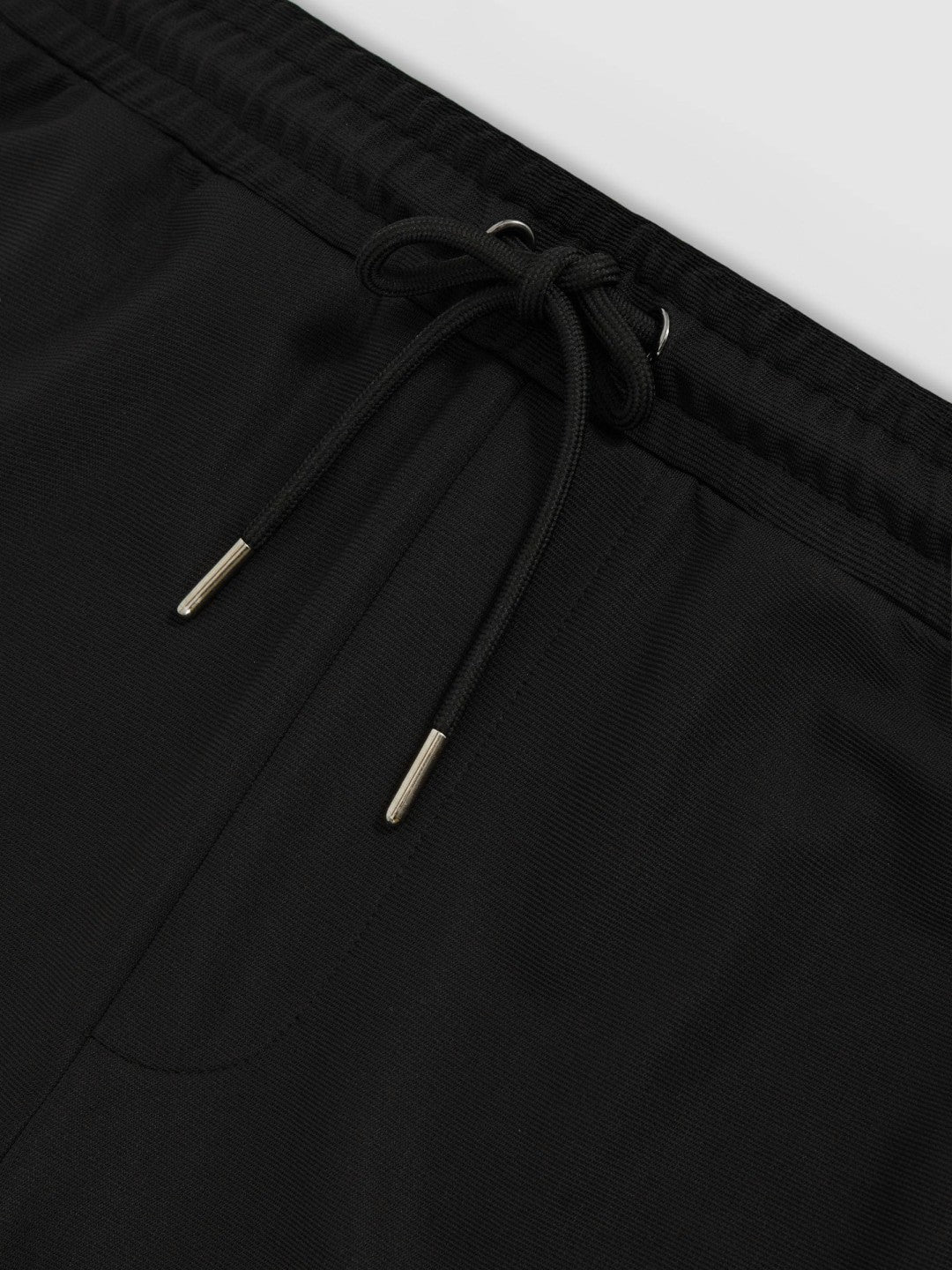 Men Textured Drawstring Shorts in Black