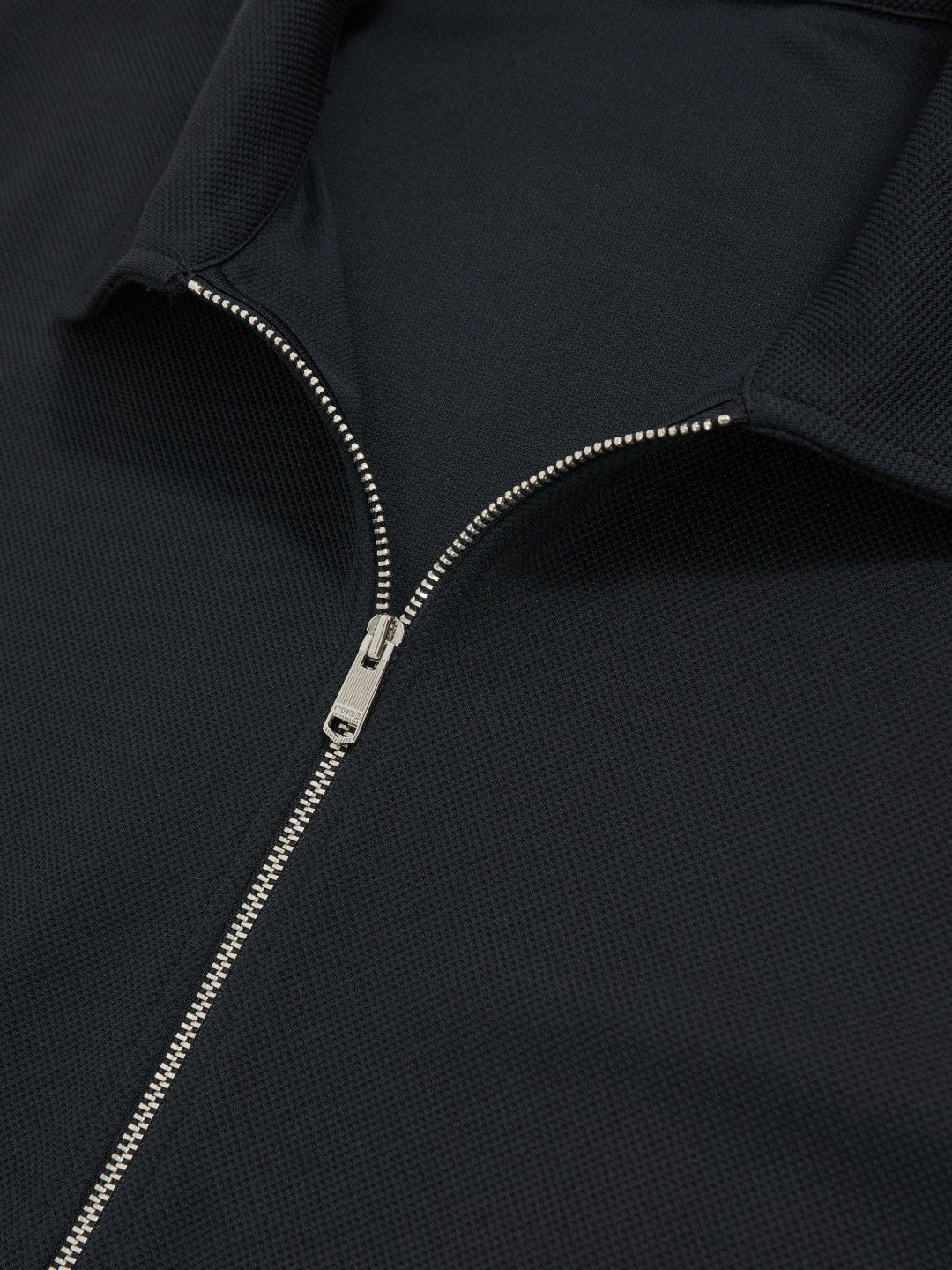 Men Textured Zip Through Overshirt in Navy