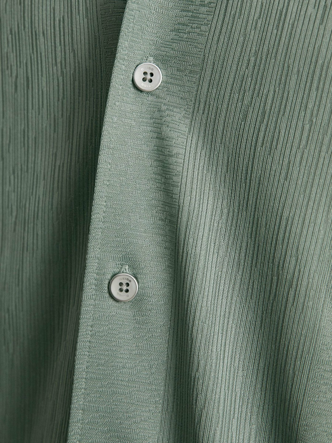 Men Jacquard-Stripe Cuban-Collar Shirt in Mint Green
