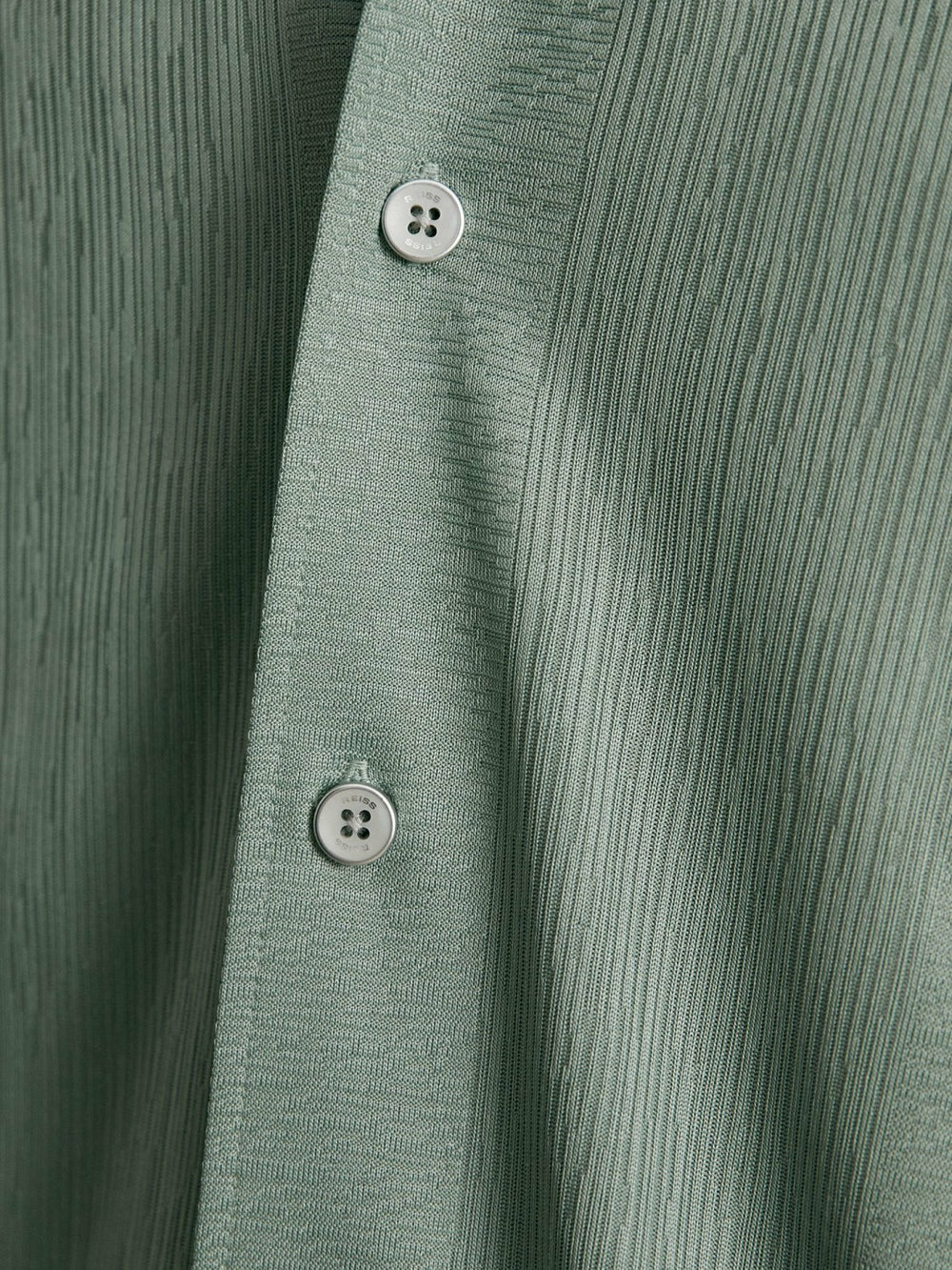 Men Jacquard-Stripe Cuban-Collar Shirt in Mint Green