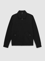 Men Interlock Zip Through Overshirt in Black