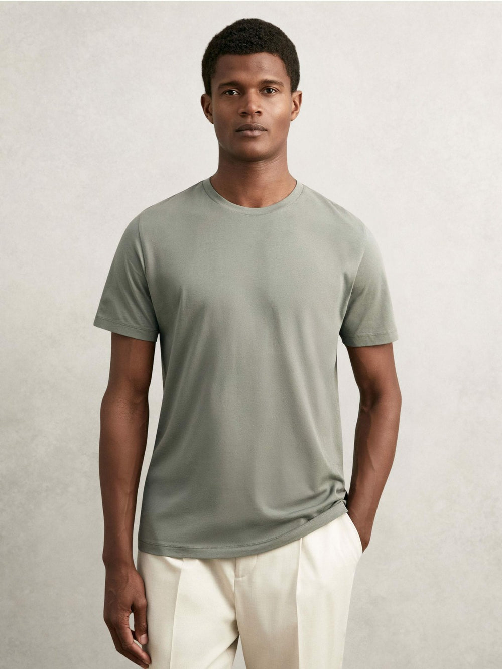 Men T-Shirts 3 Pack in White/Navy/Dark Sage Green