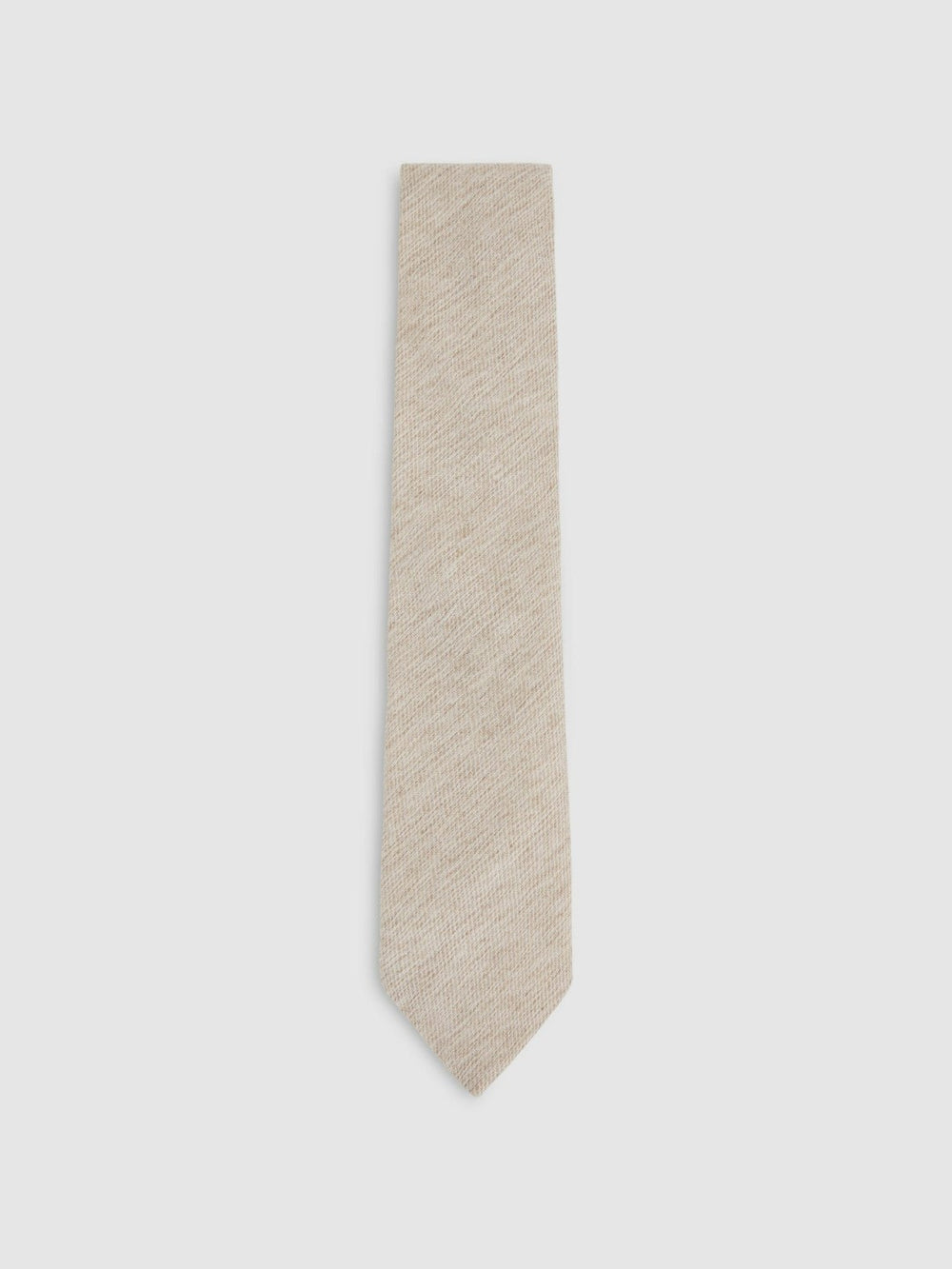 Men Wool-Silk Textured Tie in Oatmeal