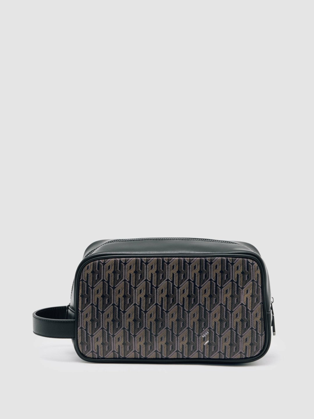 Men Coated Canvas Monogram Wash Bag in Grey Multi