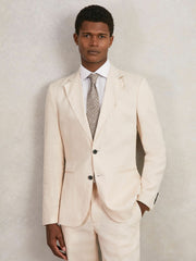 Men Wool-Cotton Polka-Dot Tie in Grey Melange