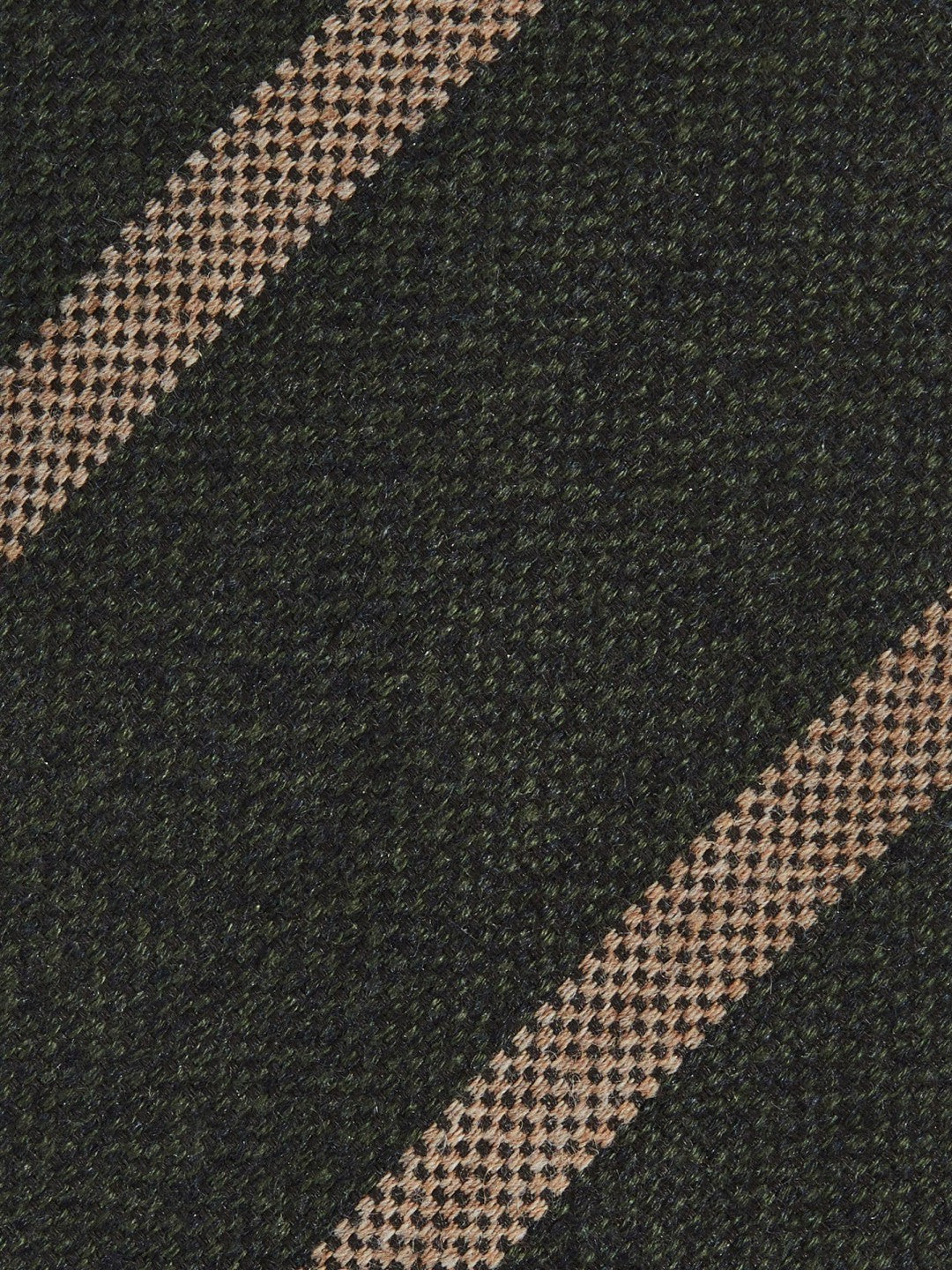 Men Wool-Silk Striped Tie in Forest Green