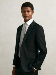 Men Silk Geometric-Chain Print Tie in Sage
