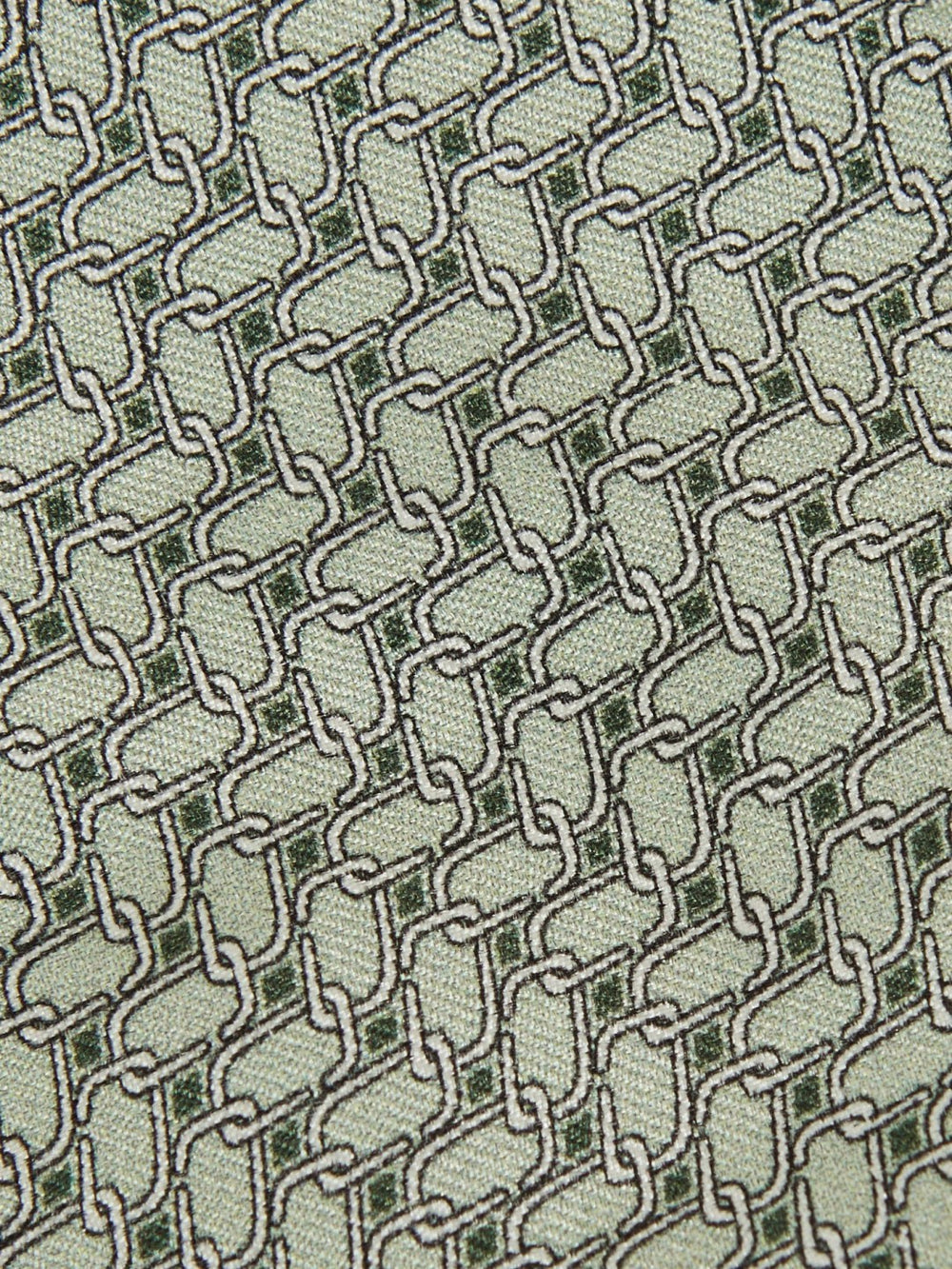 Men Silk Geometric-Chain Print Tie in Sage