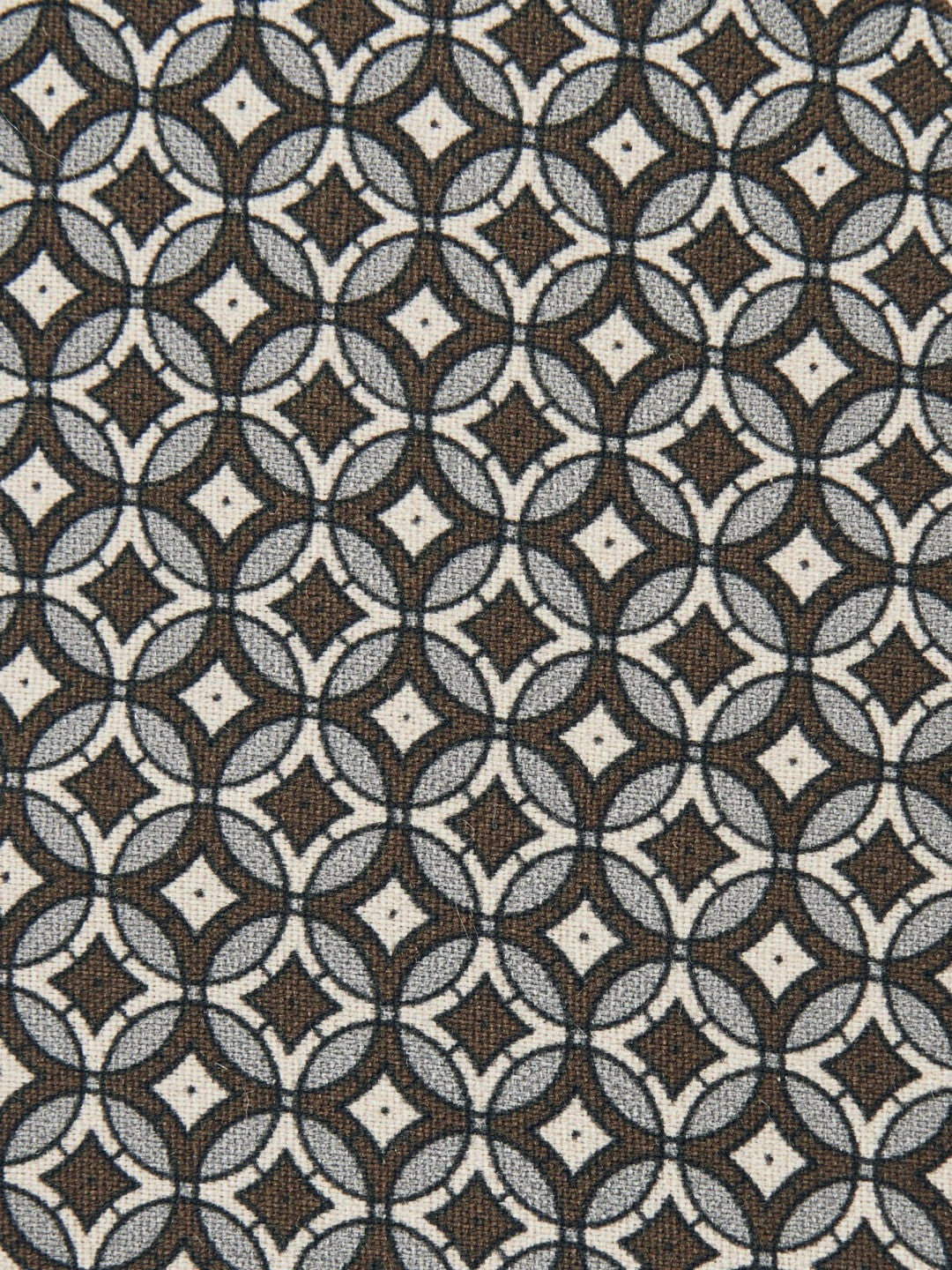 Men Silk Geometric-Print Tie in Chocolate Brown Multi